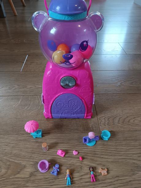 Polly pocket bábiky medvedík automat na guličky, 