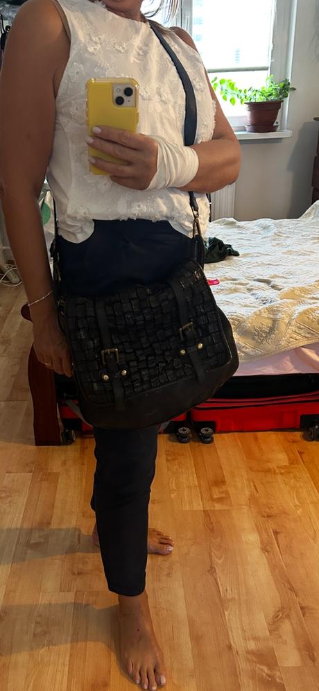 Cierna kabelka made in italy, 