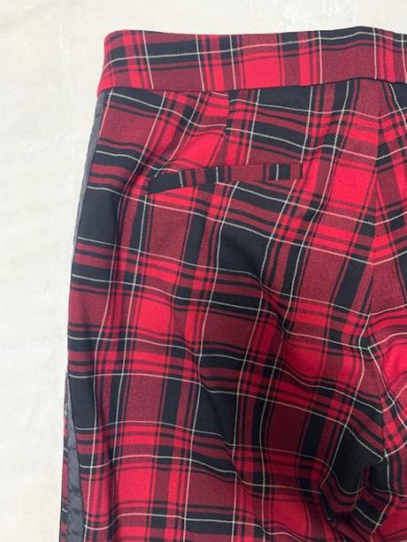 Červené kockované nohavice zn. gaudi jeans orig., gaudi,l / m