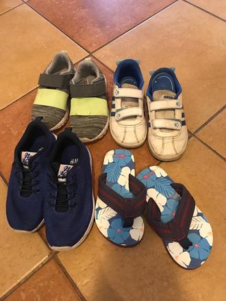 Tenisky + žabky okaidi gratis 27, adidas,27