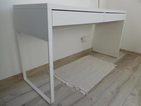 Stol písací biely  142 x 50 cm + stolička pevná,, 