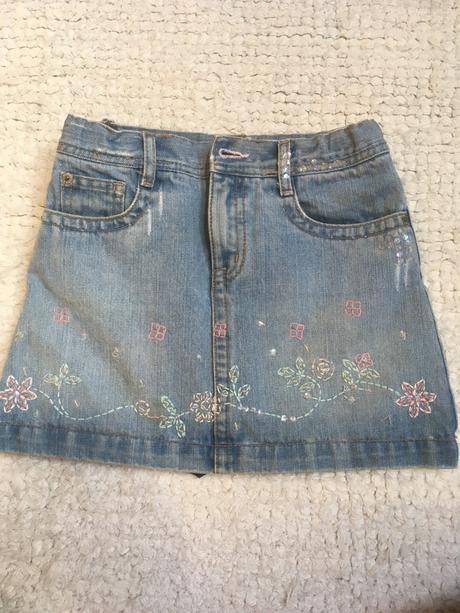 Riflová suknička s kraťasami, gap,128