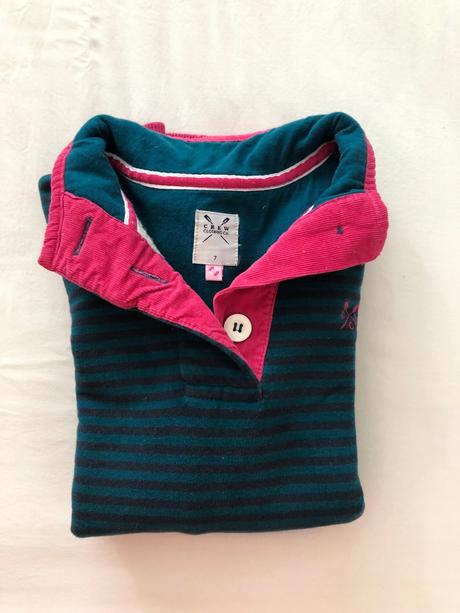 Pruhovaný fleecový sveter mikina, 122