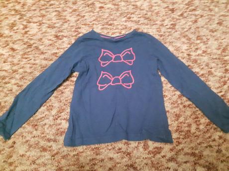 Dievčenské modré tričko s dlhými rukávmi a potlačo, lupilu,116