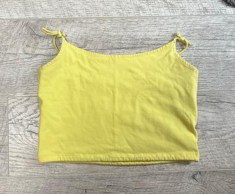 Žltý croptop, fishbone,s