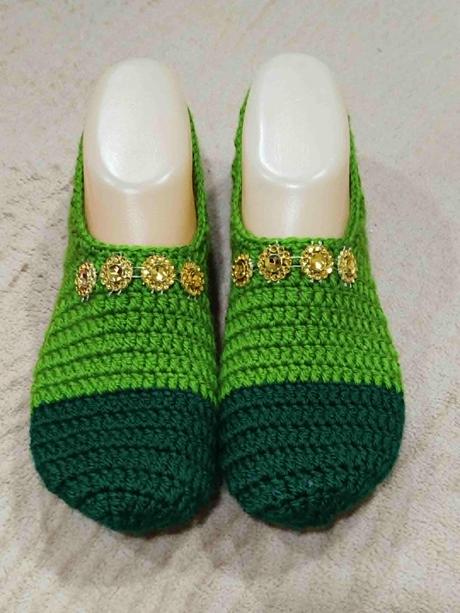 Háčkované papučky 80, 38 / 39