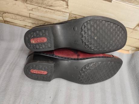 Rieker 37 - dámske kožené bordové našuchovačky, rieker,37