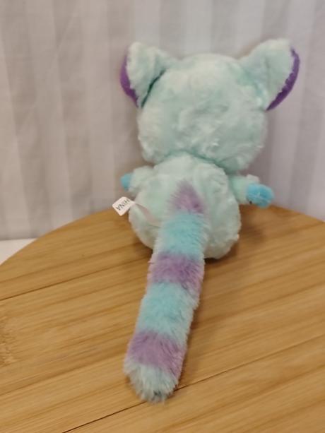 Mätový plyšový lemur, veľké oči, dlhý chvost 15 cm, 