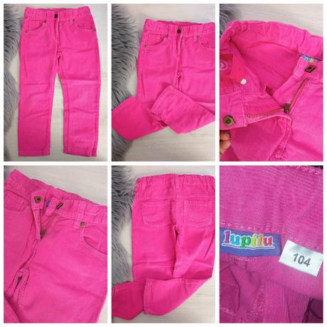 Dievčenské tenké menčestrové nohavice (104), lupilu,104