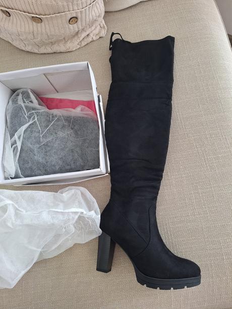 Cizmy nad koleno high, 38