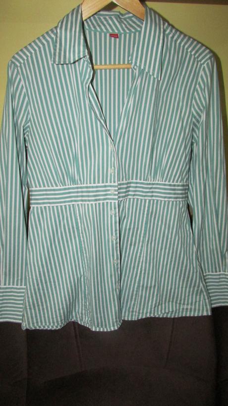 Trendy predĺžená košeľa zelený pásik zn.  s.oliver, s.oliver,40