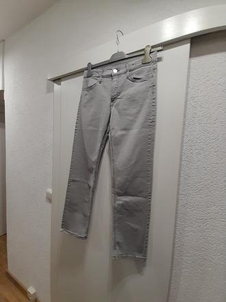Elastické rifle šedé slim fit 158, h&m,158