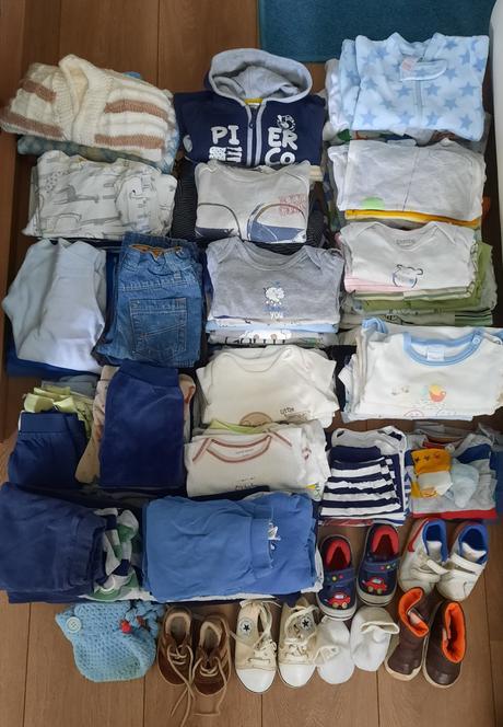 Balík oblečenia od novorodenca až po cca 1r, 68–80