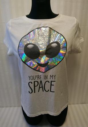 Biely top so s lesklým motívom, atmosphere, m/l, atmosphere,l