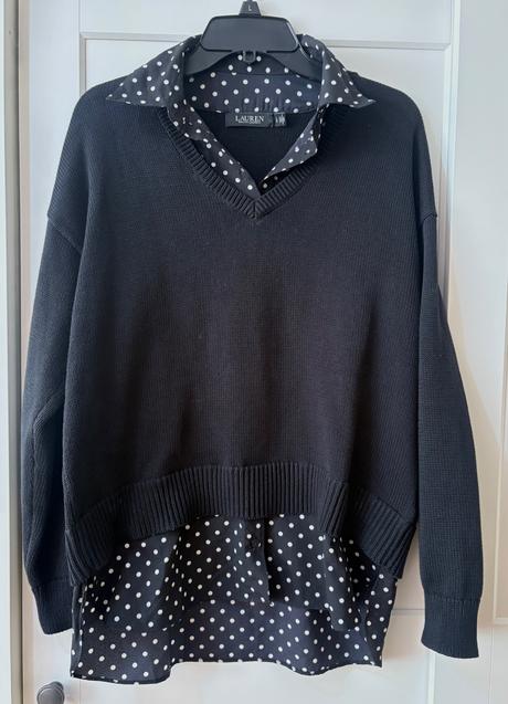 Ralph lauren pulóver s košeľou 2v1 l, ralph lauren,l