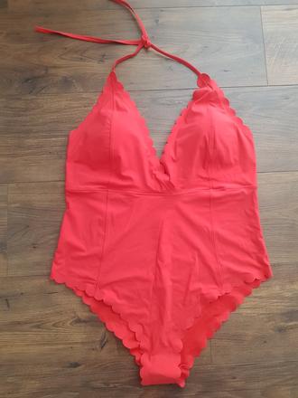 Červené jednodielne plavky, h&m,46