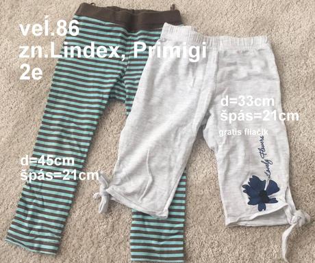 Legínky veĺ.86 zn.lindex, primigi -gratis, lindex,86