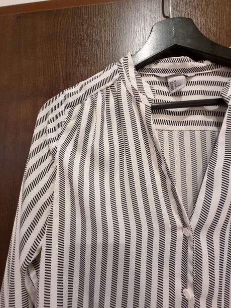 Čierno-biela blúzka h&m, h&m,s