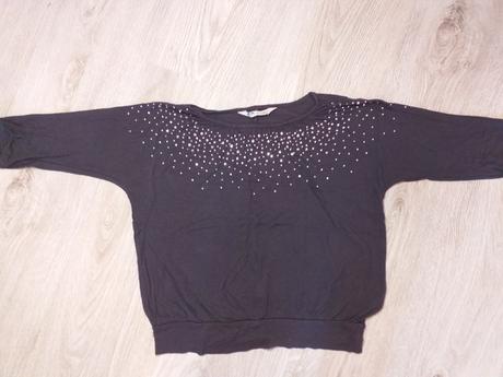 Čierne tričko s 3/4 rukávmi h&m, h&m,134