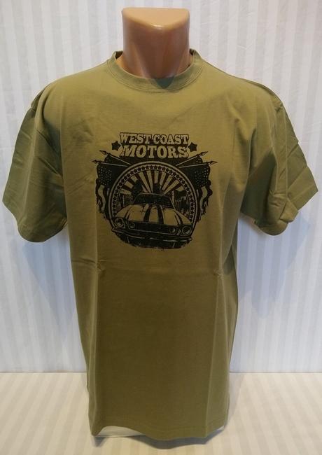 Pánske khaki tričko west coast motors, jhk, xxl, xxl