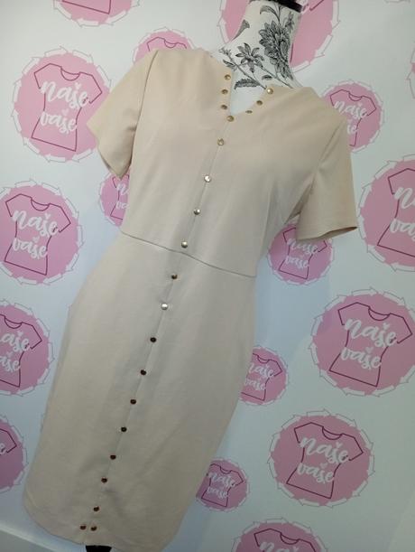 Béžové šaty s gombíkmi, l