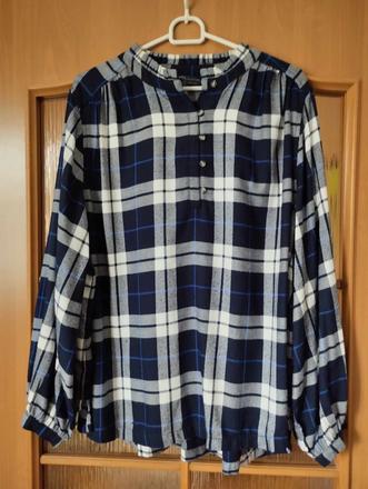 Kockovaná modrá košeľa, marks & spencer,xl
