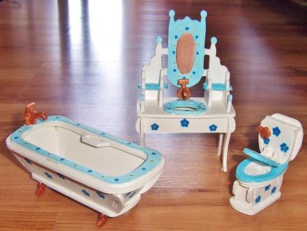 Nábytoček do domčeka pre bábiky,kúpeľňa, 