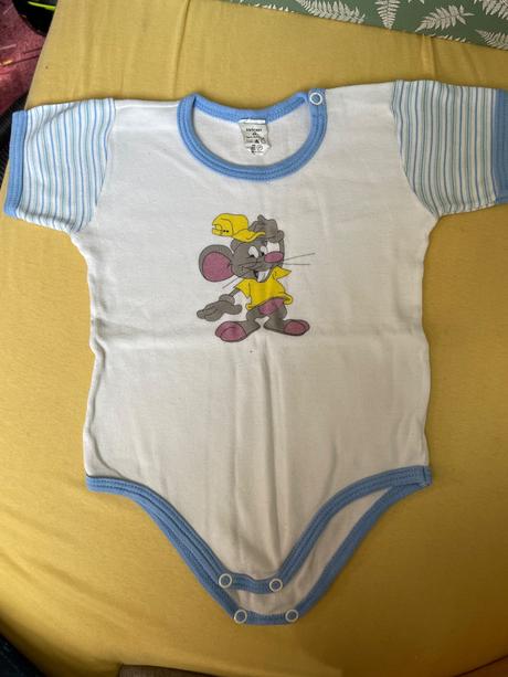 2x body s myšiakom a modré body č.62/68, 68