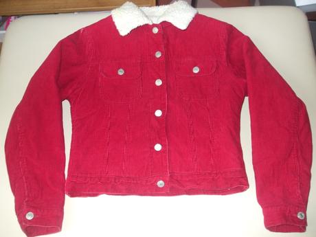 Teplý menčestrový kabátik s kožušinkou, 36