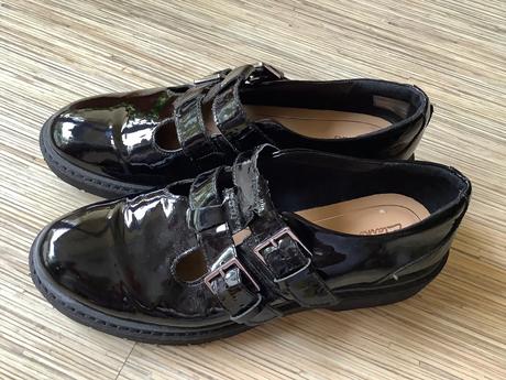 Kožené lakovane topanky, clarks,38