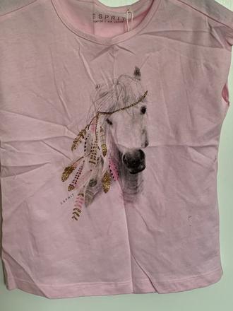 Esprit ružové tričko s koňom, esprit,104