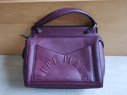 Bordová kabelka pepe jeans, pepe jeans