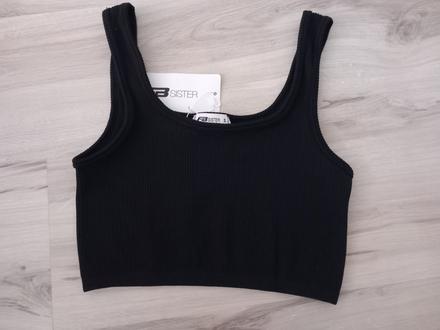 Elastický rebrovaný croptop, new yorker,xs