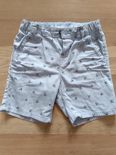 Svetlomodré kraťasy s kotvami 98/104, h&m,98