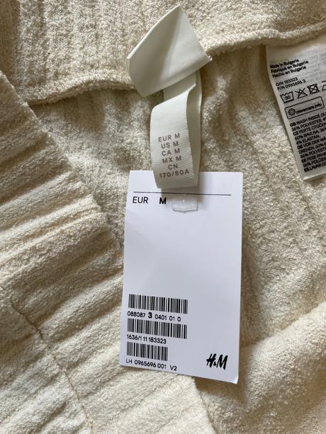 Krémové elasticke nohavice., h&m,m