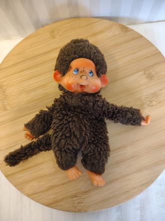 Retro mončičák, monchhichi, cca 19 cm,