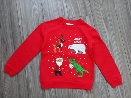 Vianočná mikina-super stav, h&m,134