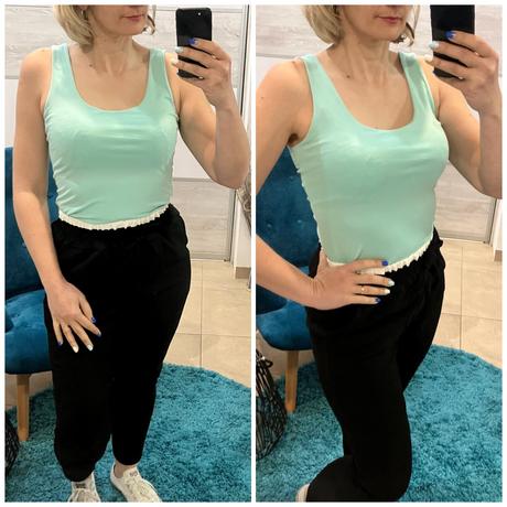 Dámske tielko na široké ramienka mentolové, m / s