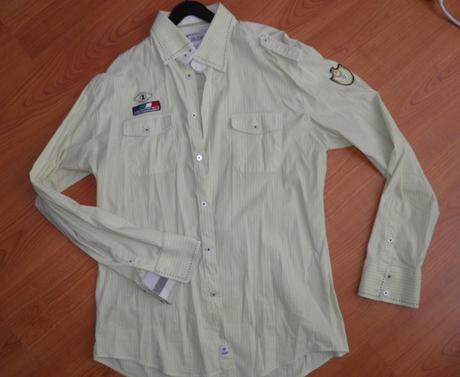 Žltozeleno - biele košeľa zn. mondo, xxl