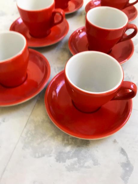 Koralová kávová súprava,