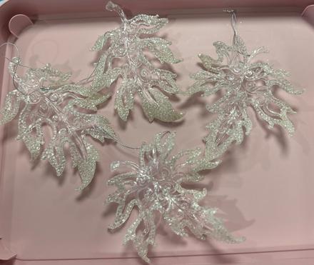 Vianočná ozdoba listy 4ks, 