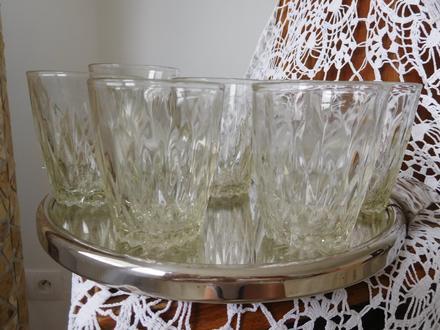 Retro poháre varné sklo na kávičku, 8 kusov,, 