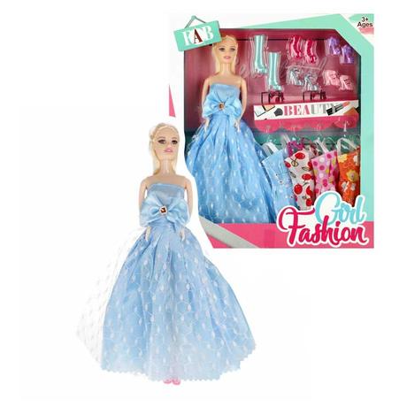 Bábika v modrých šatách - skladom, 6eu524162, 