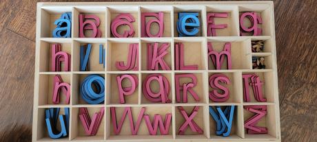 Pohyblivá abeceda montessori,