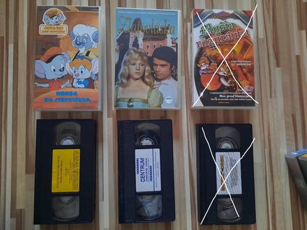 Vhs kazety filmy rozprávky,