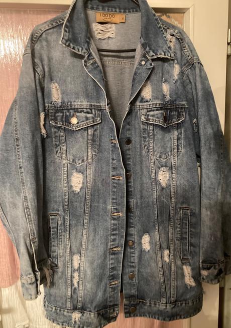 Krásna predĺžená riflová bunda, xl