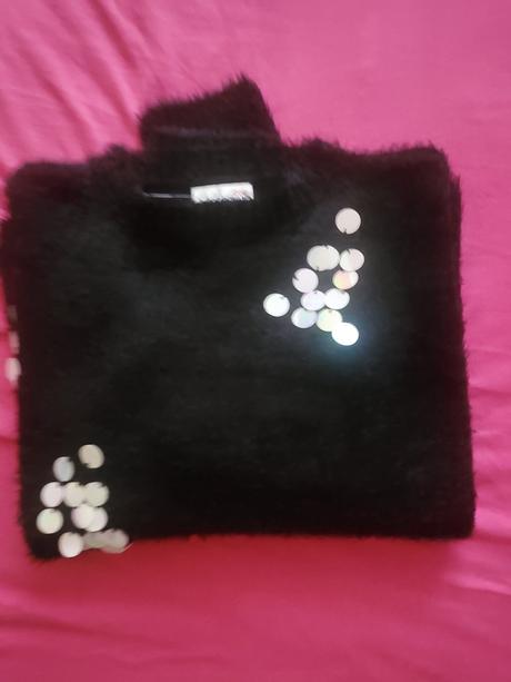 Nohavice + huňatý pulovrik, 158