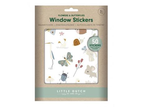 Little dutch samolepky na okno kvety a motýle,