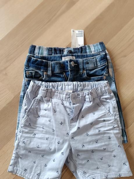 Svetlomodré kraťasy s kotvami 98/104, h&m,98