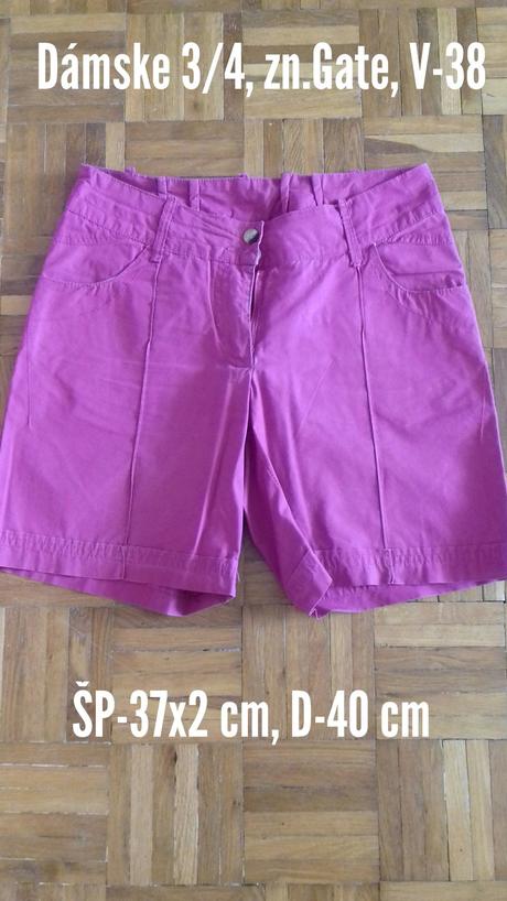 Dámske šortky/trojštvrťáky, gate,38